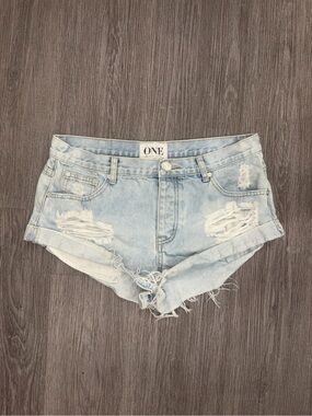 One Teaspoon Bandits Low Waist Denim Women Shorts Size 29